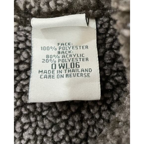 LL Bean Faux Suede Brown Shearling Sherpa Coat Lined Coat Women's Petite Large - Picture 7 of 12